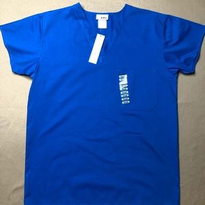 LIFE UNIFORM SCRUB TOP UNISEX ROYAL BLUE SMALL NWT